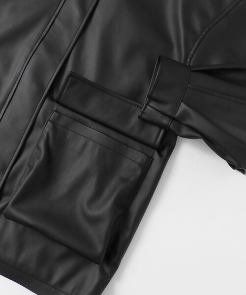 ITEMS URBANRESEARCH（アイテムズ アーバンリサーチ）の「フェイクレザージャケット（その他アウター・レディース・L.BEG/BLK・FREE）」の13枚目の写真