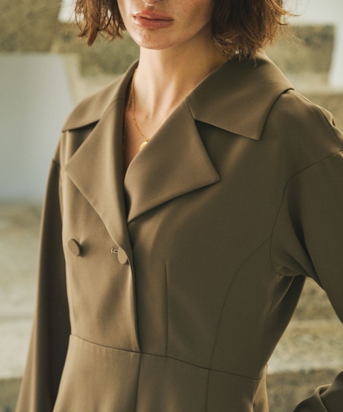 ROPE'(ロペ)の「【一部店舗限定】【REALM(レルム)】COLLARED DRESS|ドレス(ワンピース・レディース・カーキ/ネイビー・36/38)」の10枚目の写真