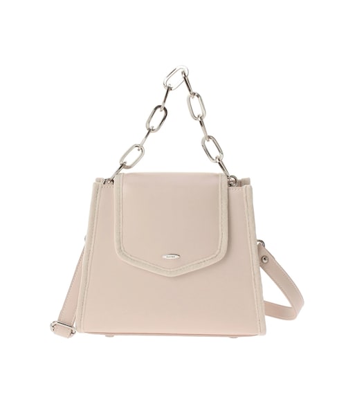 EATME（イートミー）の「チェーンハンドルショルダーバッグ（ハンドバッグ・レディース・アイボリー/ブラック・F）」の2枚目の写真