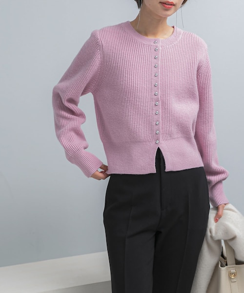 URBAN RESEARCH ROSSO（アーバンリサーチロッソ）の「ボタンデザインニットプルオーバー（カーディガン/ボレロ・レディース・WHITE/PINK/GRAY・Free）」の3枚目の写真