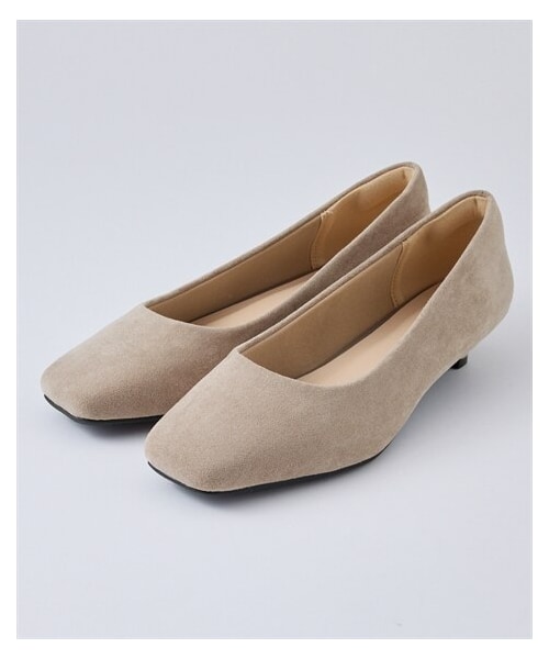 nissen（ニッセン）の「【ゆったり幅広】スクエアトゥローヒールパンプス（ワイズ４Ｅ）（パンプス・メンズ・黒(スムース)/グレー(スエード調)/黒(生地)/グレージュ(エナメル調)/モカベージュ(スエード調)・23.0cm/4E/23.5cm/4E/24.0cm/4E/24.5cm/4E/25.0cm/4E/25.5cm/4E/26.0cm/4E/26.5cm/4E/27.0cm/4E）」の5枚目の写真