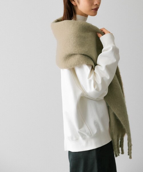 KBF（ケイビーエフ）の「BIGフリンジストール（ストール/ショール・レディース・BEIGE/IVORY/GRAY・one）」の11枚目の写真