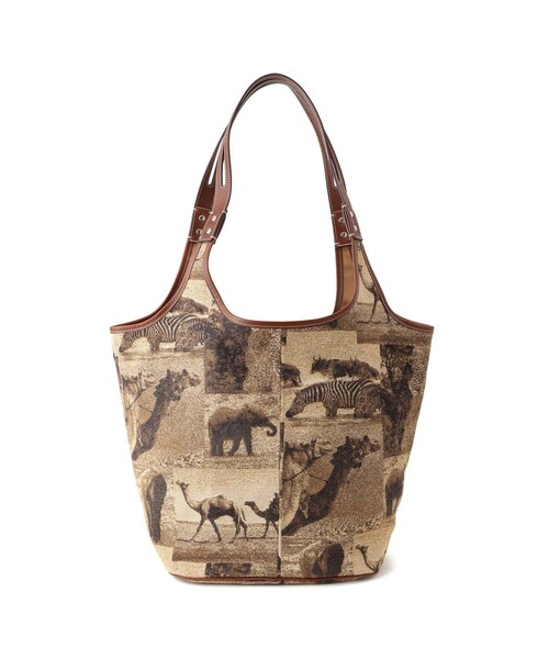 ADAM ET ROPE'(アダムエロペ)の「【A VACATION(ア バケーション)】TENT L AFRICA(トートバッグ・レディース・ブラウン・F)」の3枚目の写真
