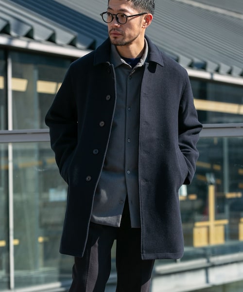 URBAN RESEARCH ROSSO(アーバンリサーチロッソ)の「『XLサイズあり』light meltonステンカラーコート(ステンカラーコート・メンズ・BLACK/NAVY/CHARCOAL/BROWN・M/L/XL)」の4枚目の写真
