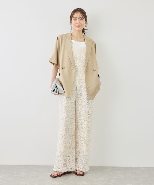 ROPE' PICNIC(ロペピクニック)の「幾何学レースオールインワン(つなぎ/オールインワン・レディース・キナリ/ブラウン・F)」の13枚目の写真