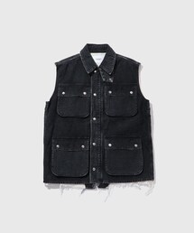 ADAM ET ROPE' | 【JOHN MASON SMITH/ジョン メイソン スミス】SULFUR DYE HEAVY DUCK CLOTH OVERSIZED HUNTING VEST(ベスト)