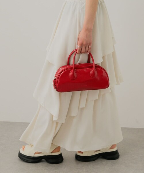 SENSE OF PLACE by URBAN RESEARCH(センスオブプレイスバイアーバンリサーチ)の「ラウンドスクエアボストンバッグ(ボストンバッグ・レディース・IVORY/BLACK/RED・one)」の3枚目の写真