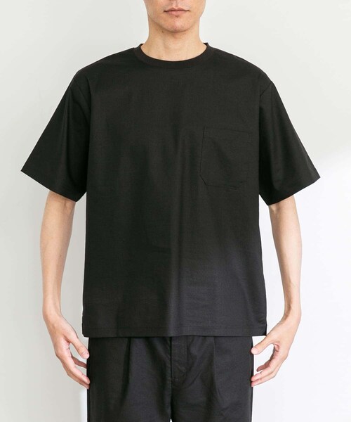 URBAN RESEARCH Sonny Label（アーバンリサーチサニーレーベル）の「『接触冷感/イージーケア』リネン混ショートスリーブTシャツ（Tシャツ/カットソー・メンズ・オフ×ブラック/ブラック/ネイビー/チャコール・M/L/XL）」の14枚目の写真