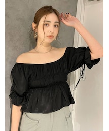 EMODA | コンパクトギャザーショートトップ(シャツ/ブラウス)