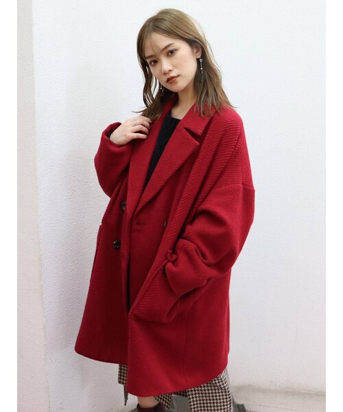 MURUA（ムルーア）の「ルーズミディコート（その他アウター・レディース・ブラック/ボルドー/ミックス・F）」の3枚目の写真