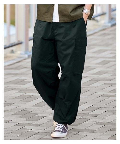 nissen（ニッセン）の「ワイドカーゴパンツ（パンツ・メンズ・グレージュ/カーキ/黒・M/L/LL/3L/4L/5L/6L/8L/10L）」の3枚目の写真