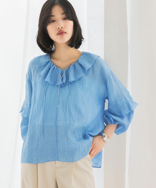 URBAN RESEARCH ROSSO（アーバンリサーチロッソ）の「『WEB/一部店舗限定カラー』楊柳フリルブラウス（シャツ/ブラウス・レディース・SAX/WHITE/YELLOW/PINK・FREE）」の17枚目の写真