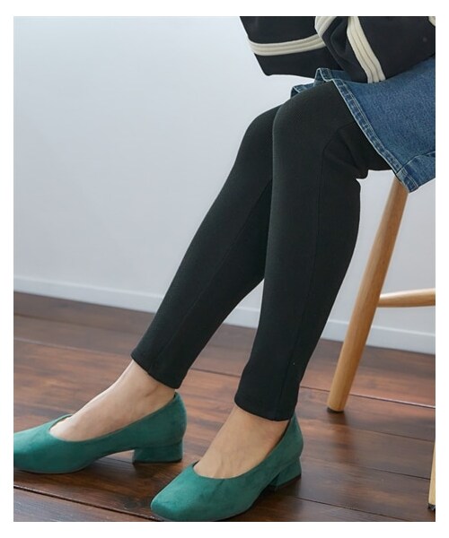 nissen（ニッセン）の「大きいサイズあたたか裏起毛リブカットソーレギンス（パンツ・レディース・杢チャコールグレー/黒・L/LL/3L/4L/5L/6L/8L/10L）」の6枚目の写真