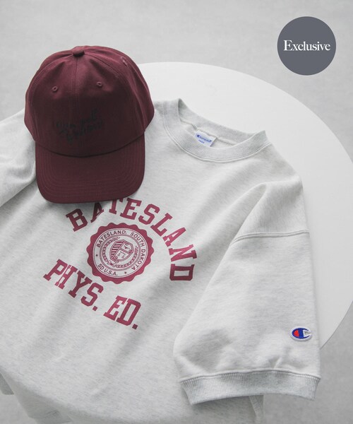 URBAN RESEARCH DOORS（アーバンリサーチドアーズ）の「『別注』CHAMPION×DOORS　SWEAT SHORT-SLEEVE SHIRTS（スウェット・レディース・OATMEAL/GRAY/OFFBLACK/DARKBLUE・One）」の9枚目の写真