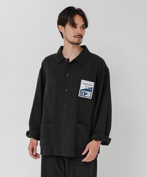URBAN RESEARCH（アーバンリサーチ）の「『別注』LE VETEMENT ATLANTIQUE×URBAN RESEARCH　ワークジャケット（カバーオール・メンズ・D.GREEN/BLACK・M/L）」の4枚目の写真