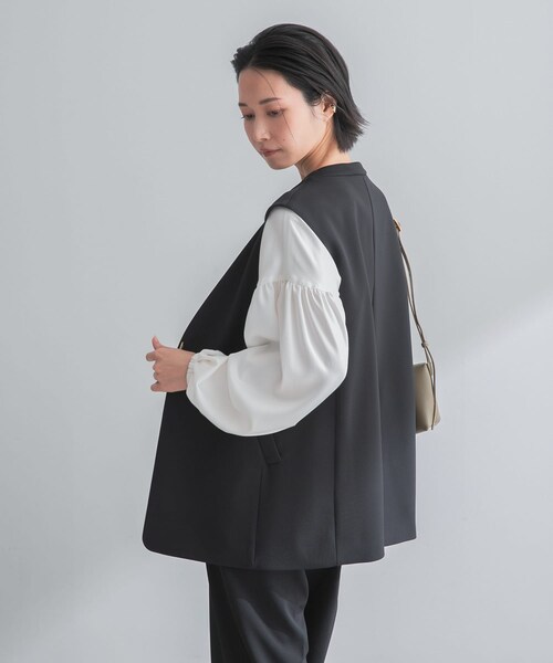 URBAN RESEARCH ROSSO（アーバンリサーチロッソ）の「ストレッチツイルジレ（ベスト・レディース・L.BEIGE/BLACK・Free）」の8枚目の写真