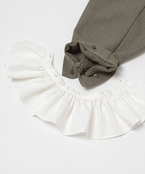 KBF（ケイビーエフ）の「フリルスリーブテーラードジャケット（テーラードジャケット・レディース・MOSS GRAY/CHARCOAL・One）」の14枚目の写真