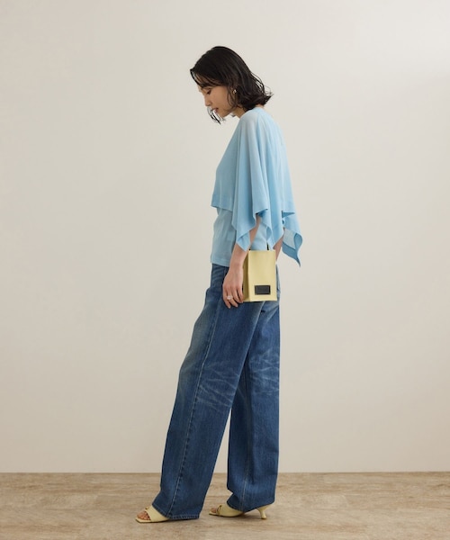 ROPE'（ロペ）の「【洗える】シアーフライスケープセットプルオーバー（Tシャツ/カットソー・レディース・ブラック/ホワイト/ブルー・F）」の9枚目の写真