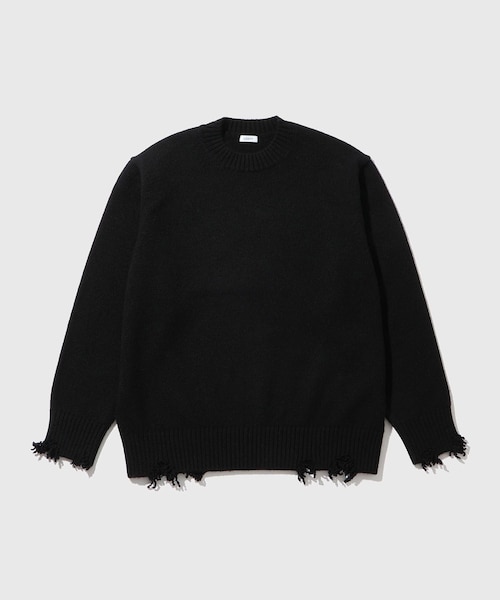 ADAM ET ROPE'（アダムエロペ）の「【LOEFF/ロエフ】LFU W 5GG DMG PO（ニット/セーター・メンズ・ブラック/ダークブラウン・1/2）」の5枚目の写真