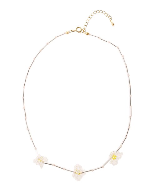 merry jenny（メリージェニー）の「【casselini】ビーズフラワーネックレス（ネックレス・レディース・ミックス/シルバー/クリア・F）」の5枚目の写真