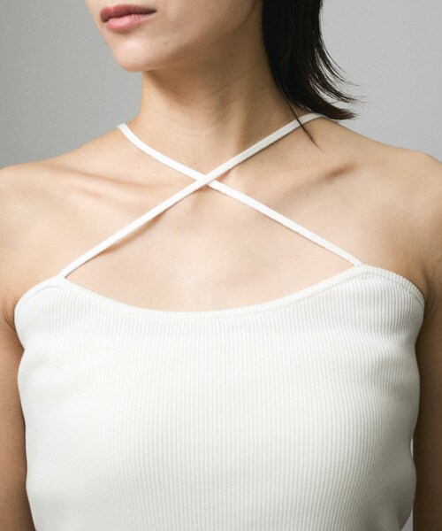 ADAM ET ROPE'(アダムエロペ)の「【セットアップ対応】キュプラコットンリブクロスキャミソール(キャミソール・レディース・ブラック/グレー/オフホワイト・F)」の19枚目の写真