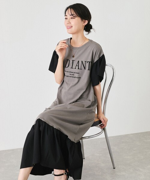 Jayro（ジャイロ）の「フロッキーロゴドッキングワンピース（ワンピース・レディース・ブラック/グレー/ネイビー・M）」の20枚目の写真