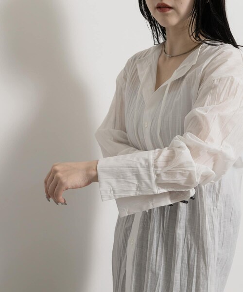 THE GOODLAND MARKET（ザグッドランドマーケット）の「&her　Washer Multi Shirts（シャツ/ブラウス・レディース・PINK/WHITE/NAVY・one）」の8枚目の写真