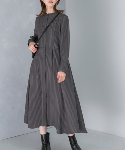 URBAN RESEARCH ROSSO（アーバンリサーチロッソ）の「『WEB限定』イレギュラーヘムワンピース（ワンピース・レディース・B/CHECK/G/STRIPE/N/STRIPE・FREE）」の2枚目の写真