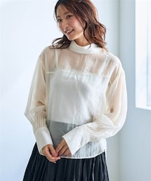 nissen | ハイネックシアーブラウス【OtonaSMILE】(シャツ/ブラウス)