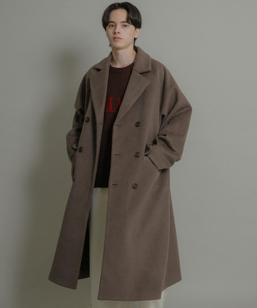 SENSE OF PLACE by URBAN RESEARCH(センスオブプレイスバイアーバンリサーチ)の「ウールブレンドダブルロングコート(テーラードジャケット・メンズ・BLACK/MOCHA・M/L)」の5枚目の写真