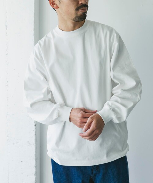 URBAN RESEARCH DOORS(アーバンリサーチドアーズ)の「10.5オンス ヘビーウェイトロングスリーブTシャツ(Tシャツ/カットソー・メンズ・C.NAVY/WHITE/MIX WHITE・M/L)」の5枚目の写真