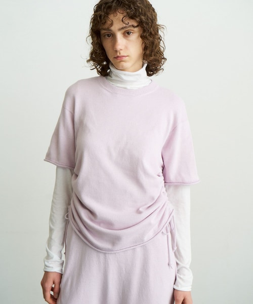 URBAN RESEARCH DOORS(アーバンリサーチドアーズ)の「unfil silkcotton short-sleeve gatherdpullover(ニット/セーター・レディース・gray/lilac/d.brown・1)」の3枚目の写真
