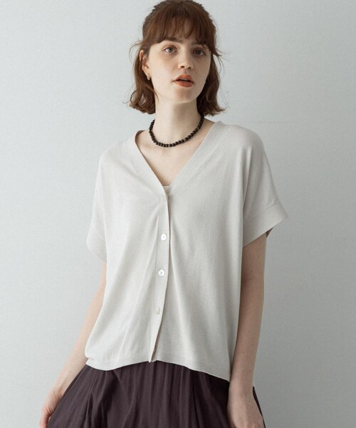 URBAN RESEARCH Sonny Label（アーバンリサーチサニーレーベル）の「クールミストフレンチニットカーディガン（カーディガン/ボレロ・レディース・ブラック/L.グレー/モカグレー・Free）」の14枚目の写真