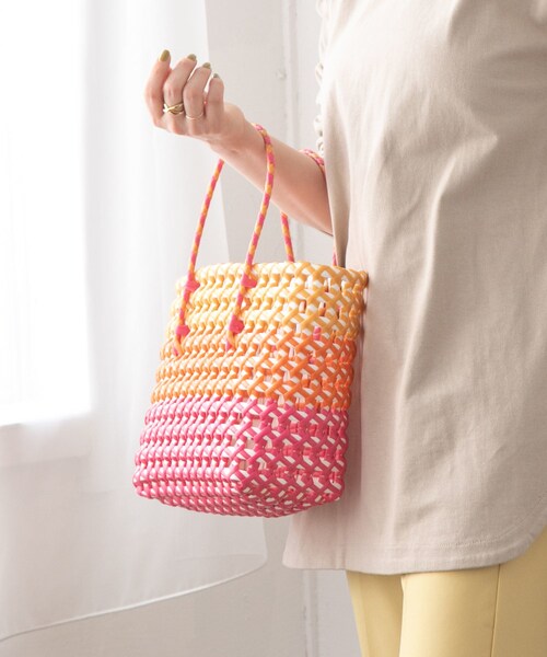 VIS（ビス）の「ハンドメイドメッシュカゴバッグ（かごバッグ・レディース・ベージュ系/イエロー系/その他・F）」の18枚目の写真
