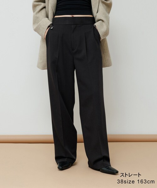 ADAM ET ROPE'（アダムエロペ）の「【WEB限定】骨格別スラックスパンツ（ストレート/ウェーブ/ナチュラル）（スラックス・レディース・ブラック/ブラック系/グレー/ライトグレー/グレー系/ベージュ/ベージュ系・36/38）」の7枚目の写真