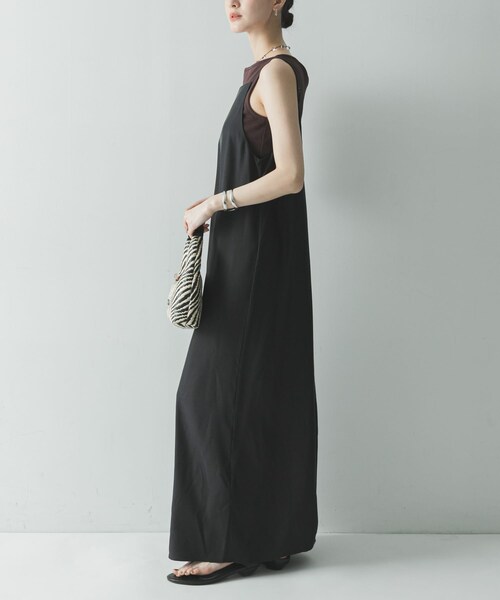 URBAN RESEARCH(アーバンリサーチ)の「『接触冷感』キュプラキャミワンピース(ワンピース・レディース・BLACK/BROWN・36/38)」の4枚目の写真