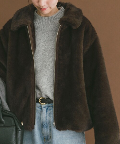 ITEMS URBANRESEARCH（アイテムズ アーバンリサーチ）の「ファージャケット（テーラードジャケット・レディース・BRN/L.BEG・Free）」の6枚目の写真