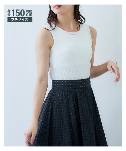 nissen（ニッセン）の「小さいサイズ　カップ付きタンクトップ　低身長さん・小柄女性（Tシャツ/カットソー・レディース・ホワイト/ブラック・PSS/PS/PM/PL）」の5枚目の写真