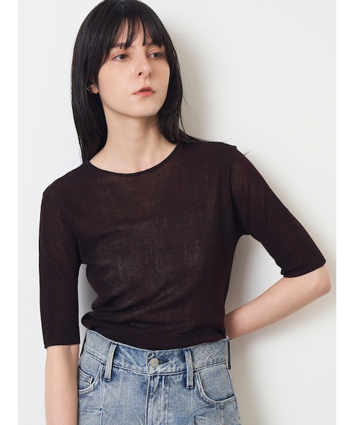 ELENDEEK(エレンディーク)の「2WAY SHEER KT(ニット/セーター・レディース・チャコールグレー/ブルー/ブラウン・F)」の4枚目の写真