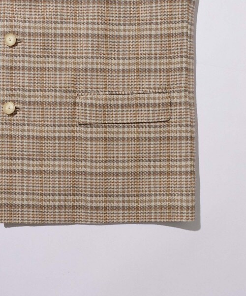 ADAM ET ROPE'（アダムエロペ）の「【AURALEE/オーラリー】SILK LINEN NEP CHECK JACKET（その他アウター・メンズ・ベージュ・3/4）」の9枚目の写真
