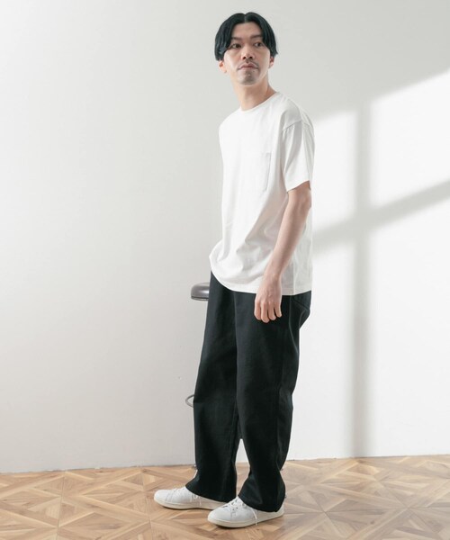 ITEMS URBANRESEARCH（アイテムズ アーバンリサーチ）の「USAコットン ムジポケットTシャツ（Tシャツ/カットソー・メンズ・BLU/OFF/BLK/GRN/YEL・M/L）」の10枚目の写真