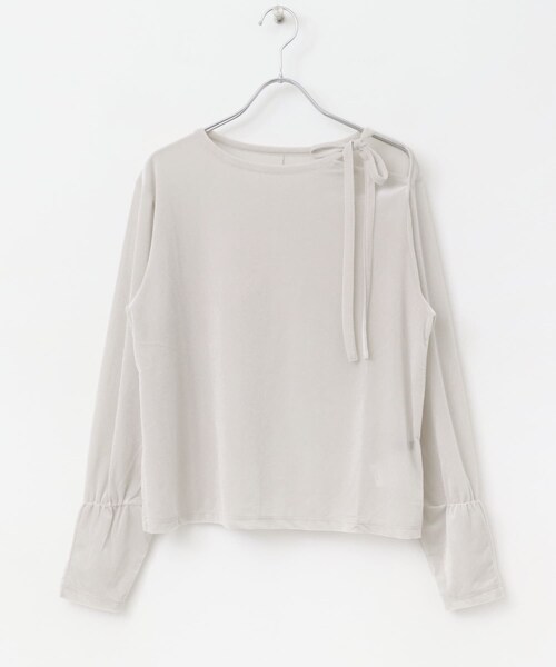 URBAN RESEARCH ROSSO（アーバンリサーチロッソ）の「シアーベロアスリットデザインカットソー（Tシャツ/カットソー・レディース・BLACK/GREIGE/L.MINT・FREE）」の21枚目の写真