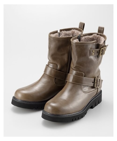 nissen（ニッセン）の「裏側エコファーエンジニアブーツ（ワイズ３E）（ブーツ・メンズ・【廃番】黒/オーク/ダークブラウン/黒・S=23.0cm/M=24.0cm/L=25.0cm/LL=25.5cm）」の13枚目の写真