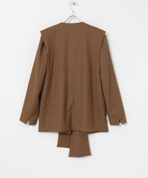 URBAN RESEARCH（アーバンリサーチ）の「Po/　ribbon jacket（ノーカラージャケット・レディース・black/brown・FREE）」の10枚目の写真