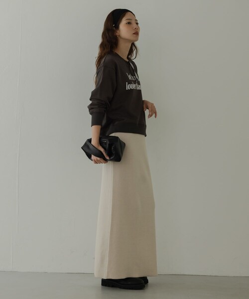 URBAN RESEARCH Sonny Label（アーバンリサーチサニーレーベル）の「メッセージロゴスウェットプルオーバー（スウェット・レディース・チャコール/オートミール/チェリーブラウン・Free）」の10枚目の写真