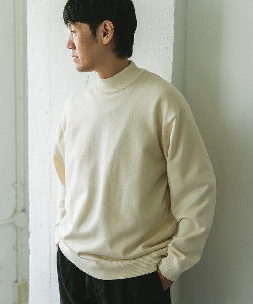 URBAN RESEARCH DOORS（アーバンリサーチドアーズ）の「『仁村紗和さん着用』『UR TECH 200日ニット』 モックネック（ニット/セーター・メンズ・OFF/APRICOT/C.NAVY/BLACK/BROWN・M/L/XL）」の18枚目の写真