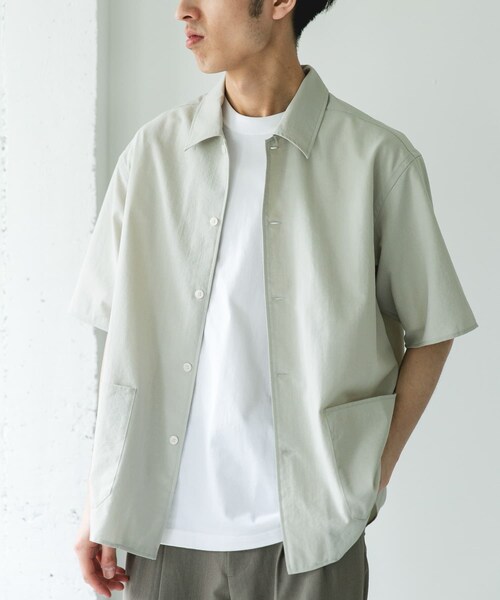 URBAN RESEARCH DOORS(アーバンリサーチドアーズ)の「『イージーケア/速乾/UVカット』クイックドライショートスリーブシャツカバーオール(カバーオール・メンズ・CHALK/YELLOW/BLUEGREEN/NAVY・M/L/XL)」の10枚目の写真