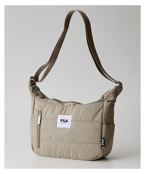 nissen（ニッセン）の「FILAワッペン付ボンディングショルダーバッグ（ショルダーバッグ・メンズ・黒/グレージュ/ライトカーキ/ブルーグレー・Y）」の2枚目の写真
