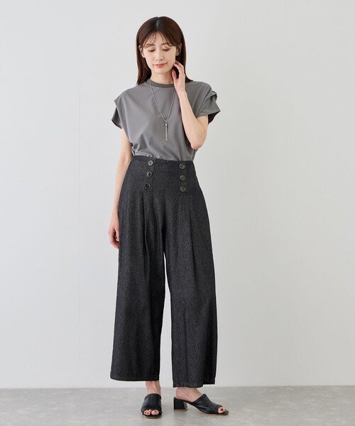 Jayro（ジャイロ）の「デニムワイドパンツ（デニムパンツ・レディース・ブラック/ブルー・F）」の10枚目の写真