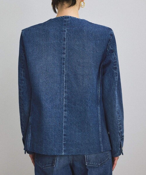 ADAM ET ROPE'（アダムエロペ）の「【TANAKA（タナカ）】NO COLLOR JEAN JACKET/デニムジャケット（デニムジャケット・レディース・ブルー系・S）」の15枚目の写真
